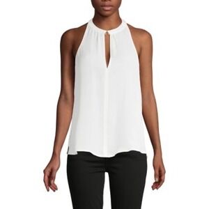 ALC Moran Top Ivory Halter Sheer Blouse Sleeveless Size 8 100% Silk Designer NWT